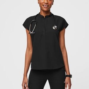 NWOT FIGS Rafaela Oversized Scrub Top BLACK XL